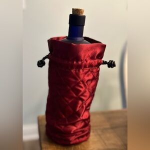 Bonjour Quilted Bag - Wine or Champaign Bottle holder Wine color fabric